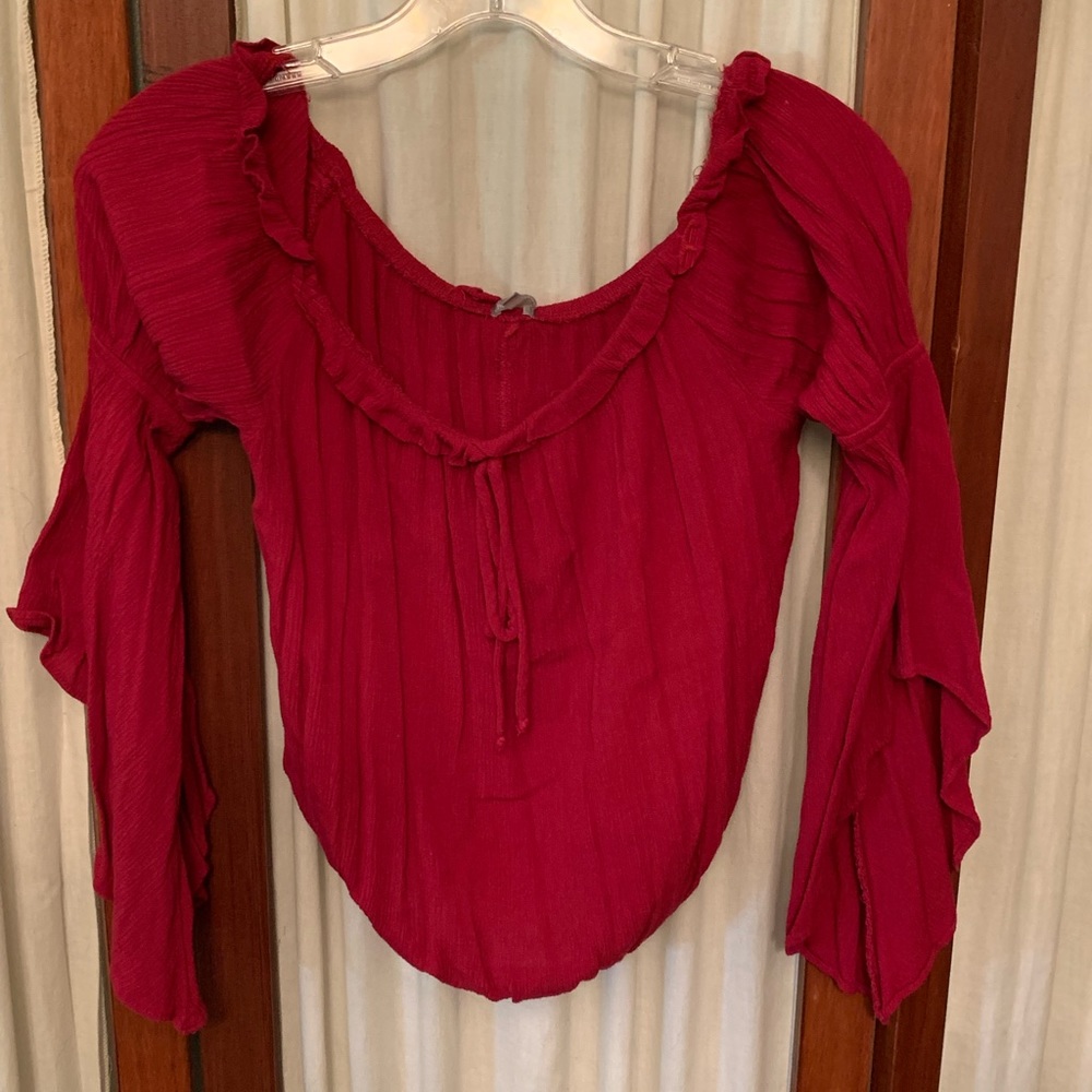 Off the holder burgundy shirt